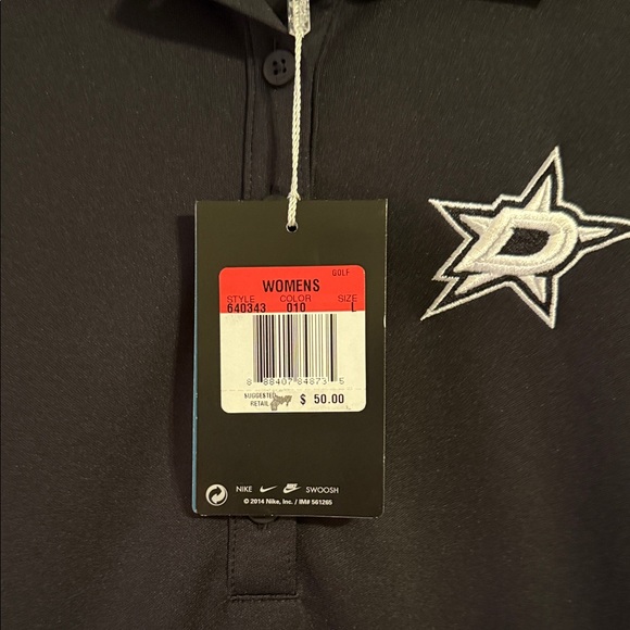 Nike Women's Black Short Sleeve Dallas Stars golf shirt.  dri-fit. - Picture 4 of 4